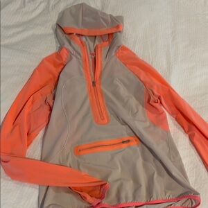 Women's Gray and Orange Hooded Jacket